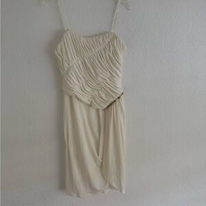 Max & Cleo white Ruched Asymmetrical dress